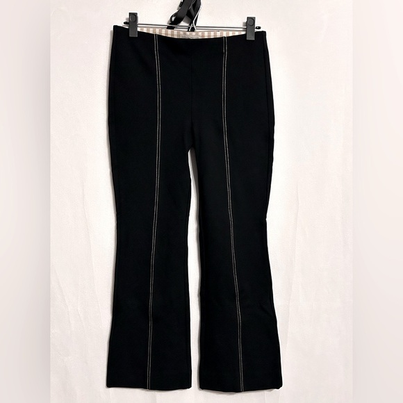 Anthropologie Pants - Anthropologie The Essential Crop Flare Contrasting Stitch Black XSP
